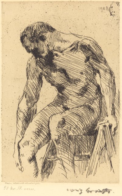 Nudo maschile seduto da Lovis Corinth