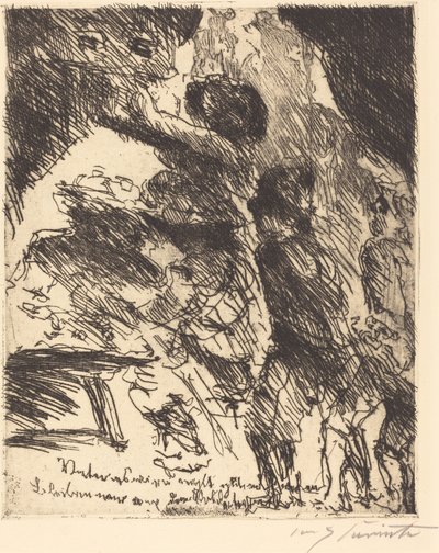 "Padre, non andrà bene, stiamo lontani dal gruppo di soldati" da Lovis Corinth