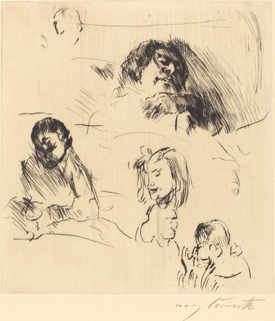Verschiedene Bilnisstudien Schizzi di ritratti, 1920 da Lovis Corinth
