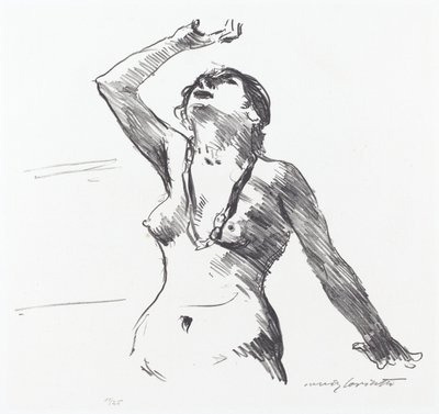 Nudo femminile che si difende da Lovis Corinth