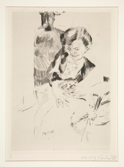 Donna con un Gattino da Lovis Corinth