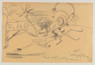Disegno su carta stampata di Corinth a Strathmann da Lovis Corinth