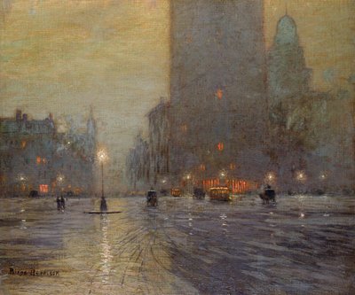 Madison Square, notte piovosa da Lowell Birge Harrison