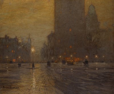 Madison Square, notte piovosa da Lowell Birge Harrison