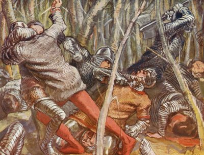 Illustrazione per le storie di Guy di Warwick (litografia a colori) da Lowes Dalbiac Luard