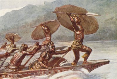 Illustrazione per la vita di HM Stanley (litografia a colori) da Lowes Dalbiac Luard