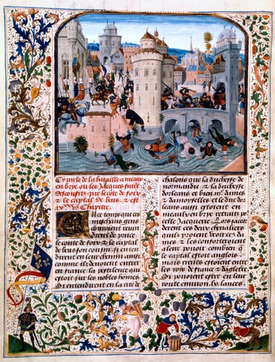 Massacro dei ribelli contadini a Meaux, 1358, c. 1475 da Loyset Liedet