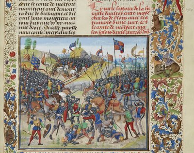 La battaglia di Auray del 29 settembre 1364, ca 1470-1475 da Loyset Liedet