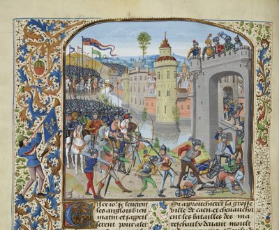 La battaglia di Caen nel 1346 da Loyset Liedet