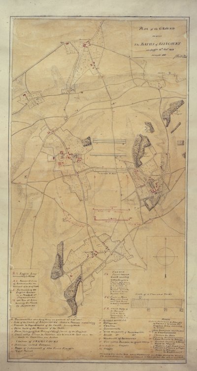 Rilievo del campo di Agincourt da Lt. Colonel John Woodford