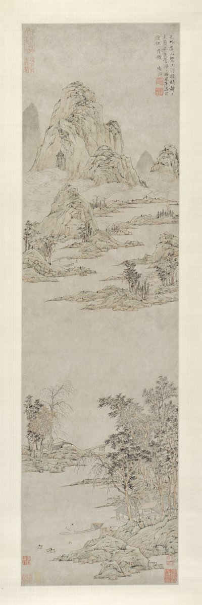 Remare sotto Cieli Autunnali Sereni (Montagne Distanti) da Lu Zhi