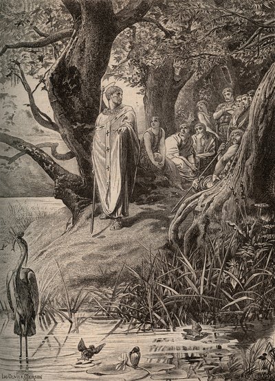 Apologo degli uccelli pescatori, raccontato da San Martino agli abitanti delle rive della Loira - incisione di Luc Olivier Merson da Luc Oliver Merson