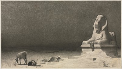 Il riposo durante la fuga in Egitto (recto), Schizzo di una Sfinge (verso), c. 1879-80 da Luc Olivier Merson