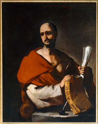 Filosofo con in mano un libro e un rotolo di carta - ... da Luca (circle of) Giordano