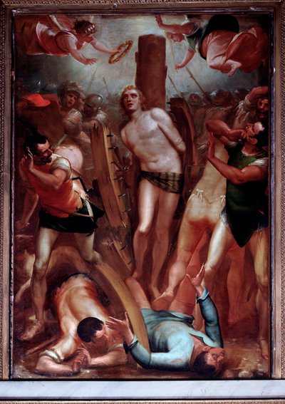 Martirio di San Giorgio sulla ruota dentata da Luca Cambiaso
