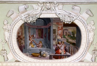 Scene di bagno, seduzione. Affresco di Luca Cambiaso (1527-1585) da Luca Cambiaso