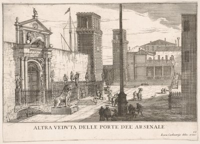 Veduta del cancello del cantiere navale e complesso dell