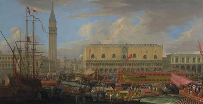 Il Bucintoro che parte dal Bacino di San Marco da Luca Carlevaris