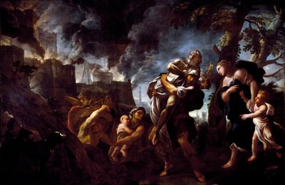 Enea fugge da Troia da Luca Giordano