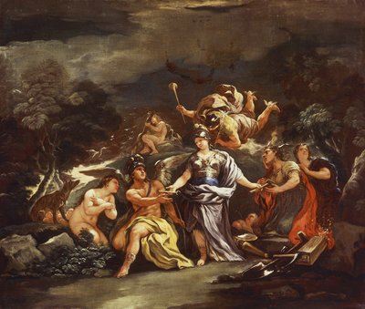 Minerva come patrona delle arti e delle scienze da Luca Giordano
