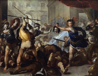Perseo che trasforma in pietra Fineo e i suoi seguaci da Luca Giordano