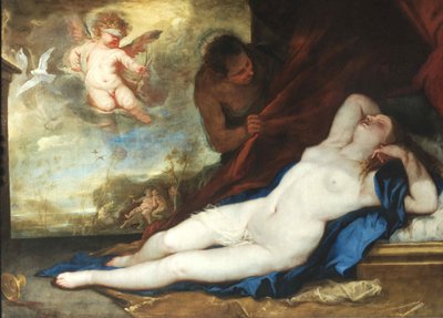 Venere dormiente, Amore e Satiro, c. 1670 da Luca Giordano