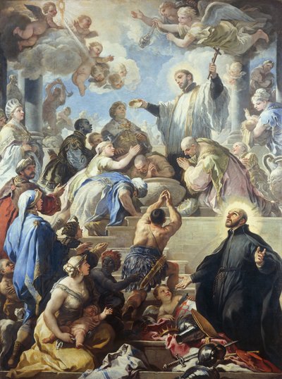 San Francesco Saverio che battezza gli indiani, di Luca Giordano (1634-1705) da Luca Giordano