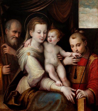 La Sacra Famiglia e San Stefano, c.1560 da Luca Longhi