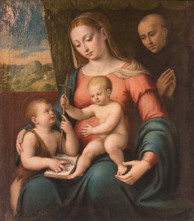 Vergine con Bambino, il giovane San Giovanni e un San Nicola da Tolentino da Luca Longhi