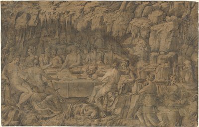 Il banchetto di Acheloüs, 1545 circa (disegno a penna e inchiostro) da Luca Penni