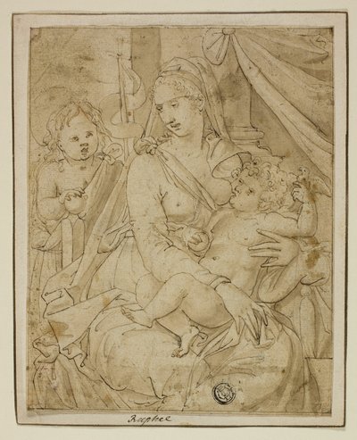 Vergine e Bambino con il piccolo Giovanni Battista da Luca Penni
