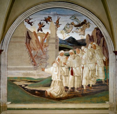 Vita di San Benedetto: Come Dio punisce Fiorenzo (affresco) da Luca Signorelli