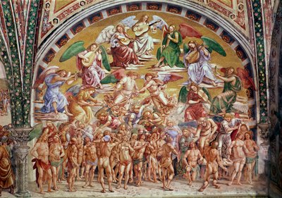 La chiamata dei prescelti in cielo da Luca Signorelli