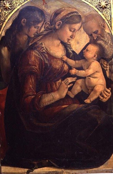 La Sacra Famiglia con San Giovanni Battista da Luca Signorelli