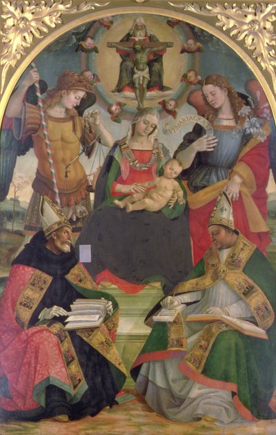 La Trinità, Madonna con Bambino, Angeli e Santi, c.1505-08 da Luca Signorelli