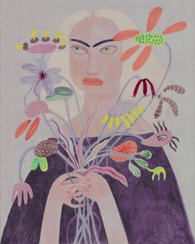 Donna con dei fiori particolari da Luca di Napoli