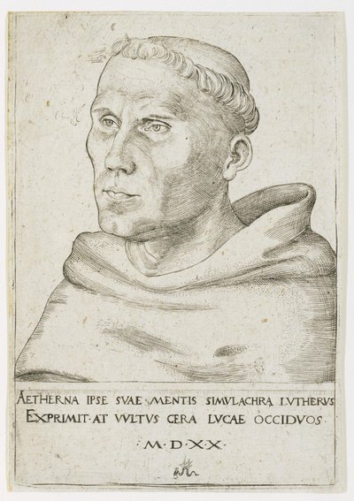 Martin Lutero, busto in vista a tre quarti da Lucas Cranach the Elder