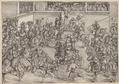 Il torneo con Sansone e il leone da Lucas Cranach