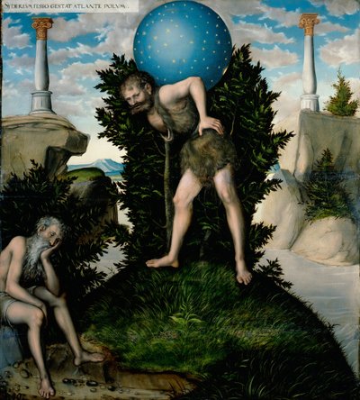 Atlante ed Ercole da Le fatiche di Ercole da Lucas Cranach the Elder