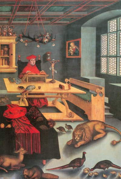 Il cardinale Albrecht di Brandeburgo nel ruolo di San Girolamo da Lucas Cranach the Elder
