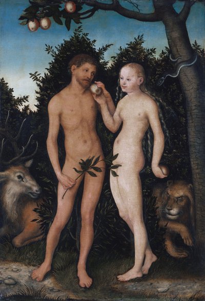 Tedesco: Adam und Eva im Paradies (Sündenfall) Adamo ed Eva in paradiso (La caduta) da Lucas Cranach the Elder
