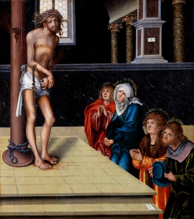 Tedesco: Christus als Schmerzensmann an der Geißelsäule Cristo come uomo dei dolori da Lucas Cranach the Elder