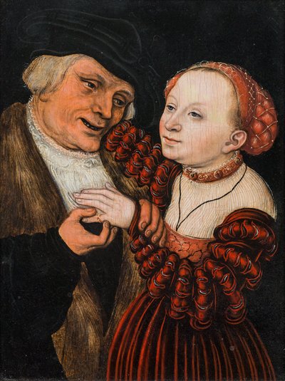 Tedesco: Der verliebte Alte Gli amanti mal assortiti da Lucas Cranach the Elder