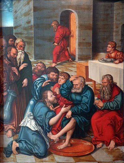 Tedesco: Die Fußwaschung der Apostel Ciclo della Passione: Cristo lava i piedi agli apostoli da Lucas Cranach the Elder