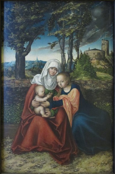 Tedesco: Hl. Anna Selbdritt Madonna con Bambino e Sant