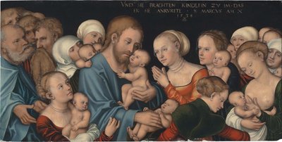 Tedesco: Lasset die Kindlein zu mir kommen (Christus segnet die Kinder) Lascia che i bambini vengano a me (Cristo benedice i bambini) da Lucas Cranach the Elder