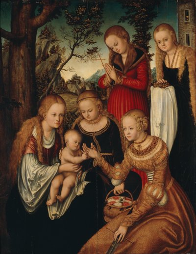 Tedesco: Maria mit dem Jesusknaben und den Heiligen Katharina, Dorothea, Margaretha und Barbara (Sogenannte 