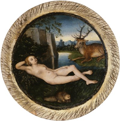 Tedesco: Ninfa a riposo in primavera Ninfa reclinata da Lucas Cranach the Elder