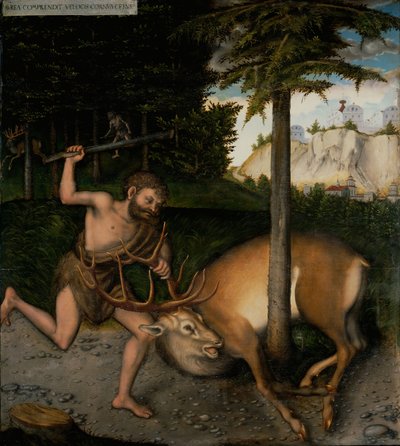 Ercole cattura la cerva di Cerinia Da Le fatiche di Ercole da Lucas Cranach the Elder
