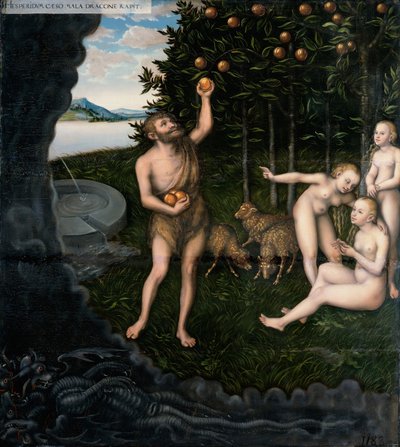 Ercole ruba le mele dalle Esperidi Da Le fatiche di Ercole da Lucas Cranach the Elder